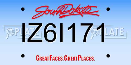 IZ6I171 South Dakota License Plate