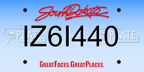 IZ6I440 South Dakota License Plate
