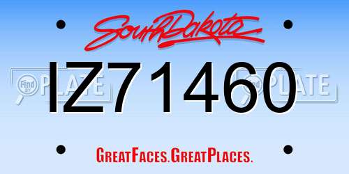 IZ71460 South Dakota License Plate