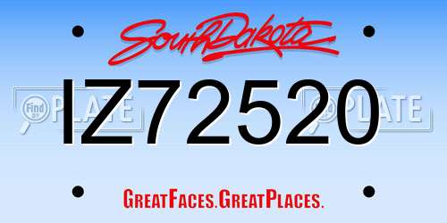 IZ72520 South Dakota License Plate