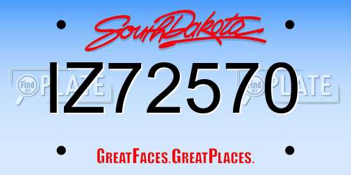 IZ72570 South Dakota License Plate