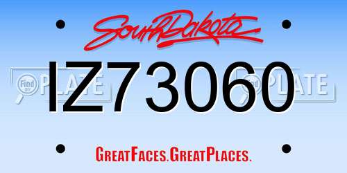 IZ73060 South Dakota License Plate