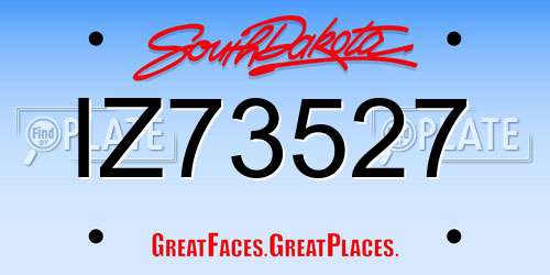 IZ73527 South Dakota License Plate