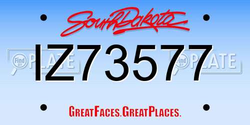 IZ73577 South Dakota License Plate