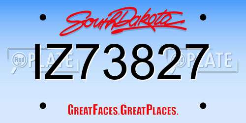 IZ73827 South Dakota License Plate