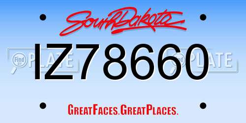 IZ78660 South Dakota License Plate
