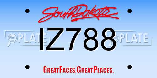 IZ788 South Dakota License Plate