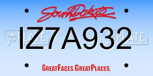IZ7A932 South Dakota License Plate
