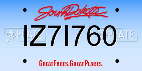 IZ7I760 South Dakota License Plate