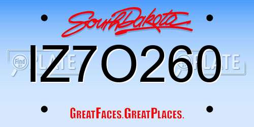 IZ7O260 South Dakota License Plate