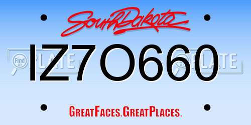 IZ7O660 South Dakota License Plate