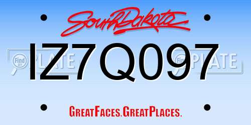 IZ7Q097 South Dakota License Plate