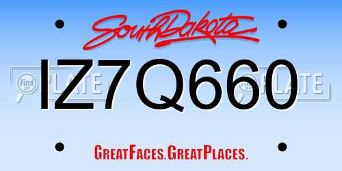 IZ7Q660 South Dakota License Plate