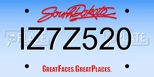 IZ7Z520 South Dakota License Plate