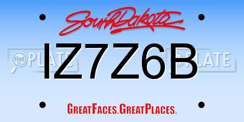 IZ7Z6B South Dakota License Plate