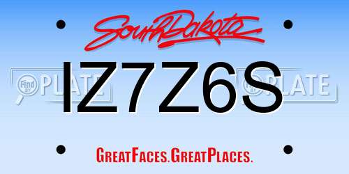IZ7Z6S South Dakota License Plate