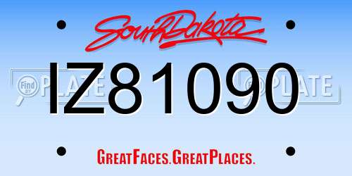 IZ81090 South Dakota License Plate
