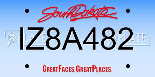 IZ8A482 South Dakota License Plate