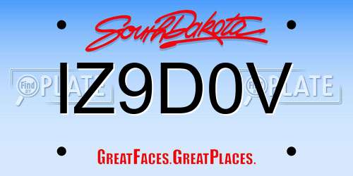 IZ9D0V South Dakota License Plate