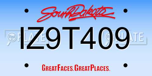 IZ9T409 South Dakota License Plate