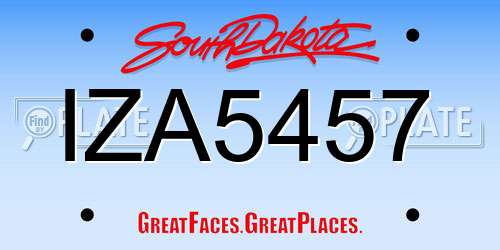IZA5457 South Dakota License Plate