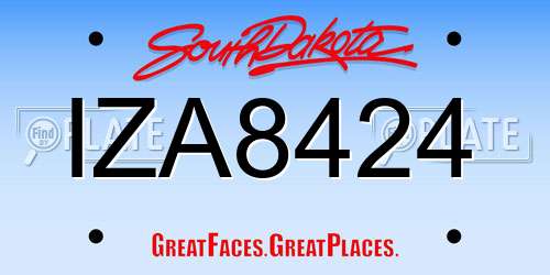 IZA8424 South Dakota License Plate