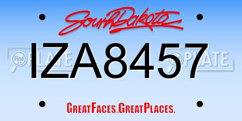 IZA8457 South Dakota License Plate