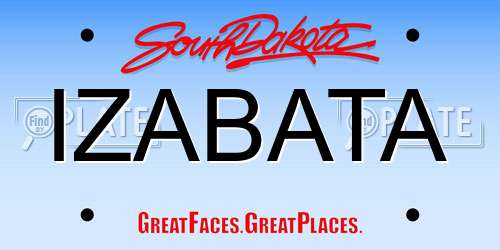 IZABATA South Dakota License Plate