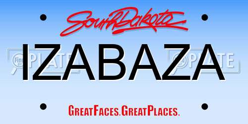 IZABAZA South Dakota License Plate