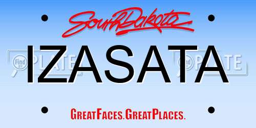 IZASATA South Dakota License Plate