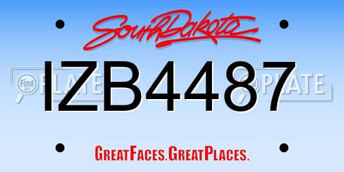 IZB4487 South Dakota License Plate