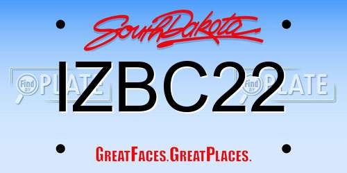 IZBC22 South Dakota License Plate