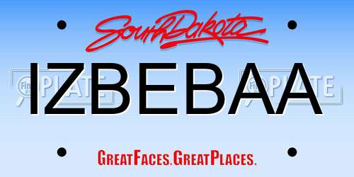 IZBEBAA South Dakota License Plate