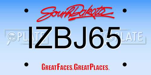 IZBJ65 South Dakota License Plate