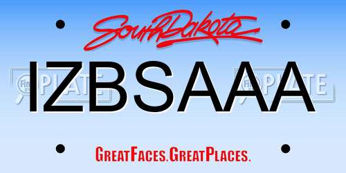 IZBSAAA South Dakota License Plate
