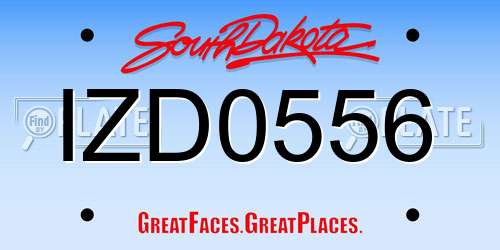 IZD0556 South Dakota License Plate