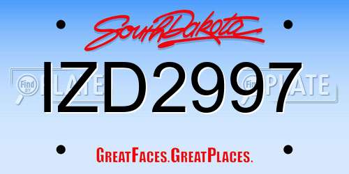 IZD2997 South Dakota License Plate