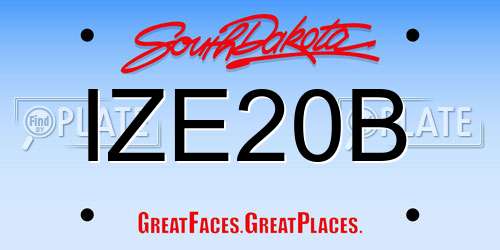 IZE20B South Dakota License Plate