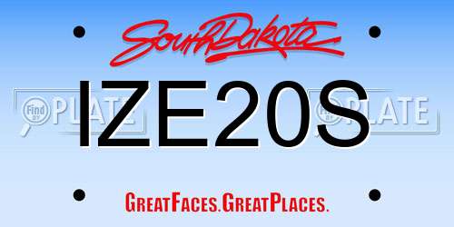 IZE20S South Dakota License Plate