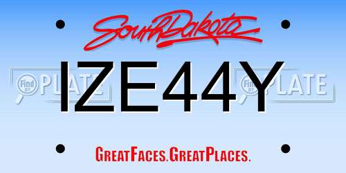 IZE44Y South Dakota License Plate