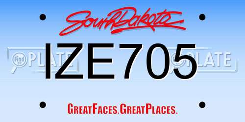 IZE705 South Dakota License Plate