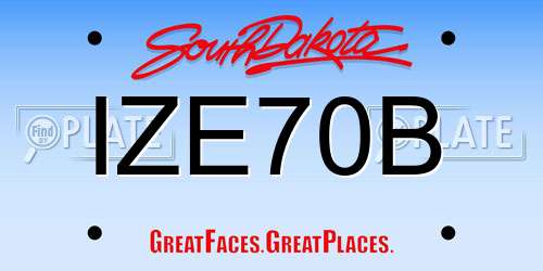 IZE70B South Dakota License Plate