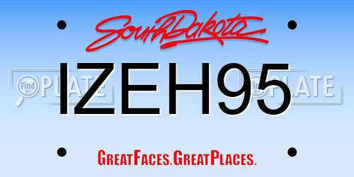 IZEH95 South Dakota License Plate