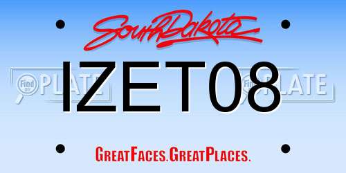 IZET08 South Dakota License Plate