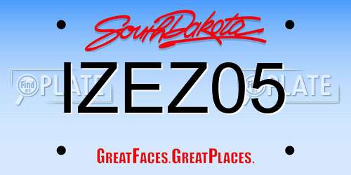 IZEZ05 South Dakota License Plate