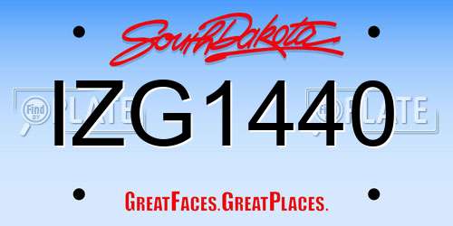 IZG1440 South Dakota License Plate