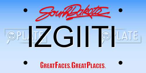 IZGIITI South Dakota License Plate