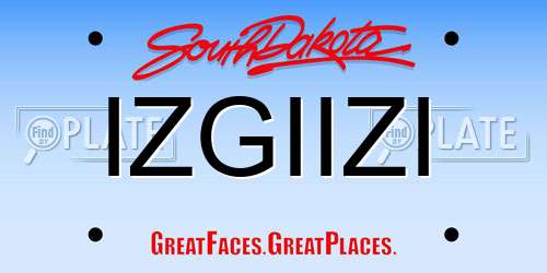 IZGIIZI South Dakota License Plate