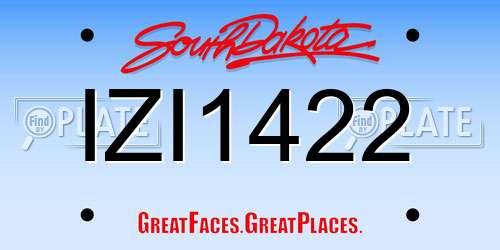 IZI1422 South Dakota License Plate