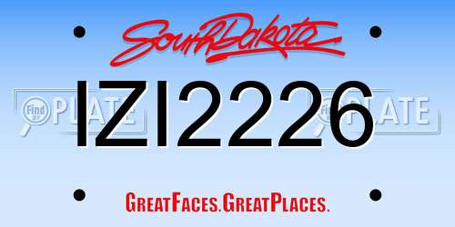 IZI2226 South Dakota License Plate
